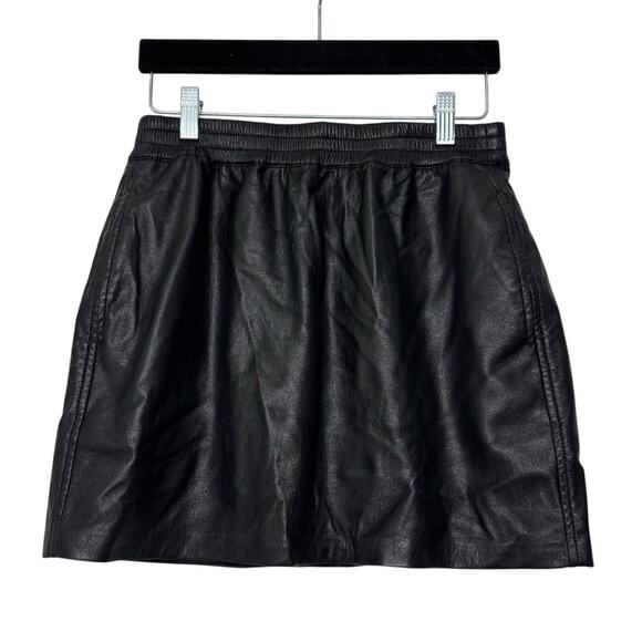 Aritzia Babaton Pensil Skirt Black Vegan Faux Leather Mini Womens Small (4-6) - Picture 1 of 10